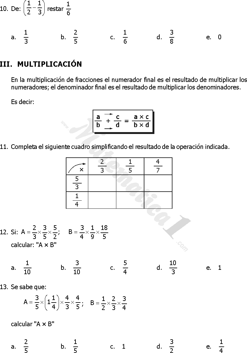 Ejercicios De Lectura Y Escritura De Fracciones PDF Imprimir